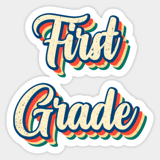 Groovy Retro First Grade Sticker